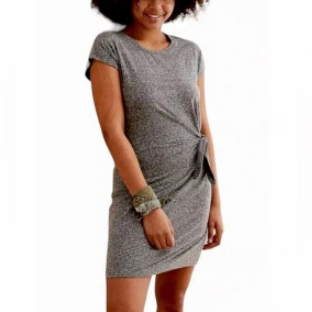 Aerie side tie grey t shirt dress size medium